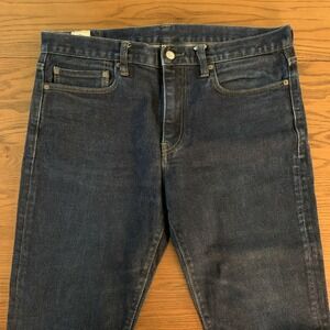 J Crew Jeans Mens 34x32 770 Straight Fit Slim Thigh & Leg Indigo Blue Denim EUC